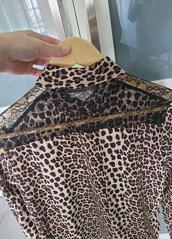 m Beden Zara leopar şifon gömlek