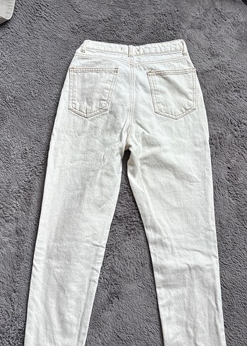 xs Beden ten rengi Renk Ekru Kadın Kot Pantolon Mom