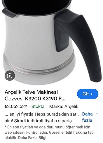2 adet Arçelik kahve makinesi cezvesi