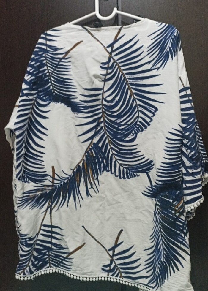  Beyaz mavi Pareo - Görsel 2