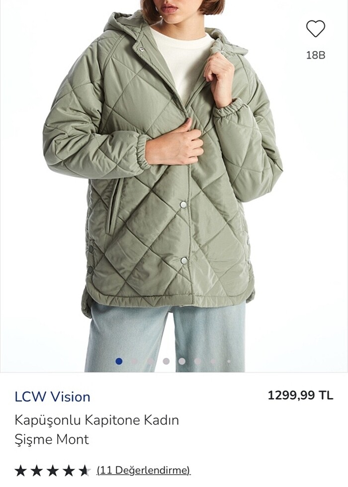 Lcw yeşil mont - Görsel 3