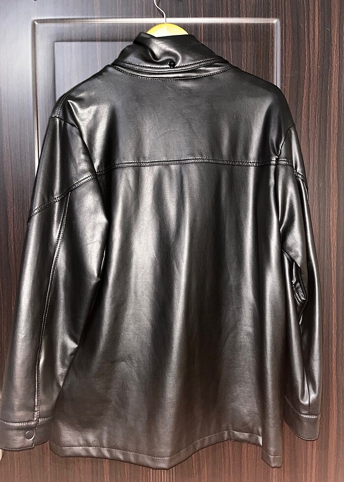 Uzun deri ceket - Görsel 2