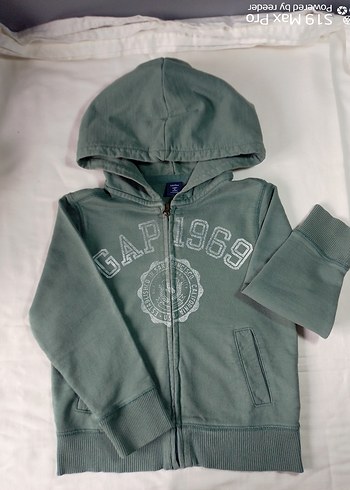 GAP Kapüşonlu Fermuarlı Erkek Çocuk Sweatshirt Haki -5 Yaş - Görsel 2