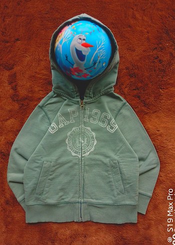 GAP Kapüşonlu Fermuarlı Erkek Çocuk Sweatshirt Haki -5 Yaş - Görsel 9