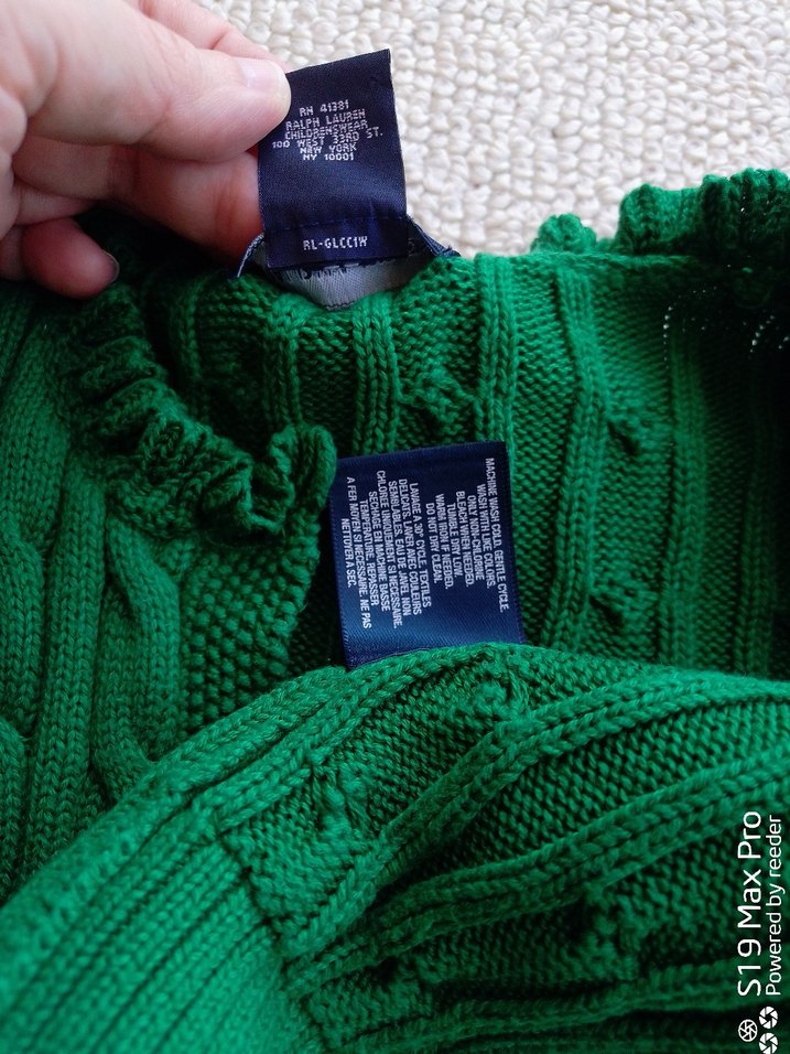 Ralph Lauren 6 Yaş 6X Kız Çocuk Triko Hırka Yeşil Orijinal — görsel 7/8