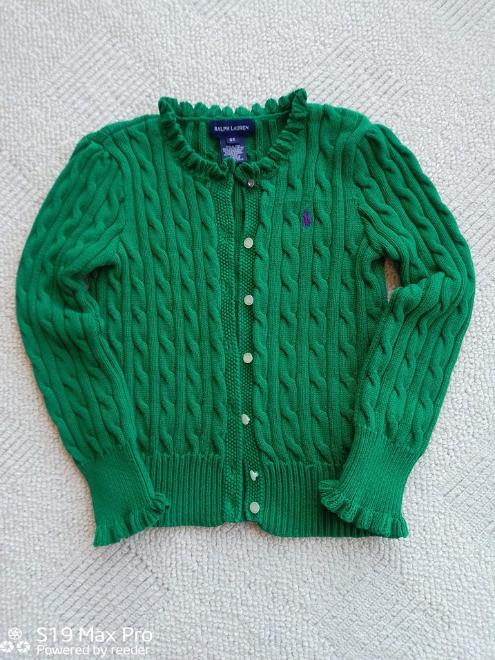 Ralph Lauren 6 Yaş 6X Kız Çocuk Triko Hırka Yeşil Orijinal — görsel 5/8