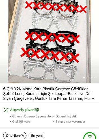 Y2K Kare Plastik Gözlükler - Şeffaf