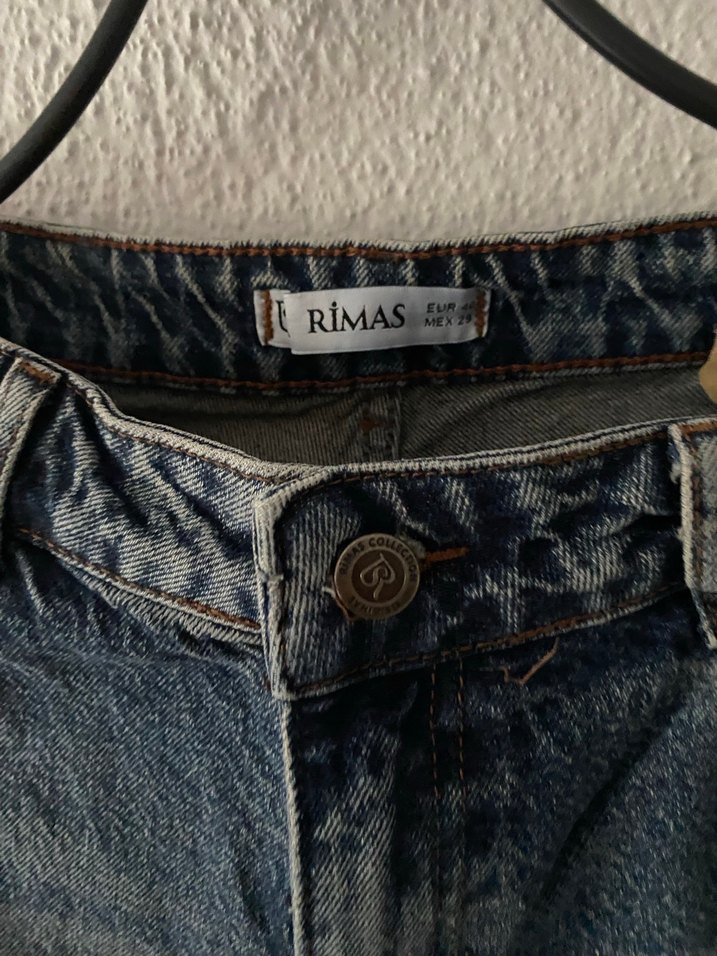 Gri Mavi Kadın Bol Kesim Midi Kot Pantolon - Görsel 2