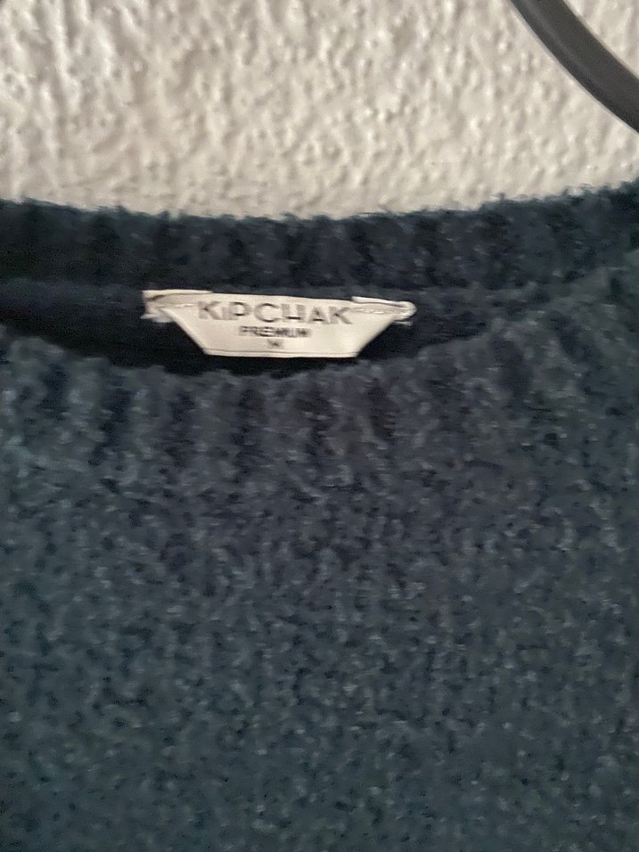 Siyah Örgü Kadın Yün Kazak - Görsel 3