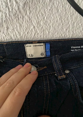 Lacivert Midi Boy Bol Kesim Kadın Kot Pantolon - Görsel 2