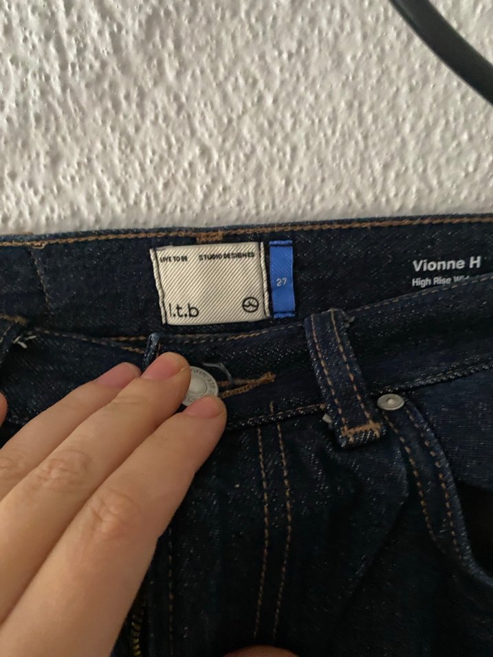 Lacivert Midi Boy Bol Kesim Kadın Kot Pantolon - Görsel 2