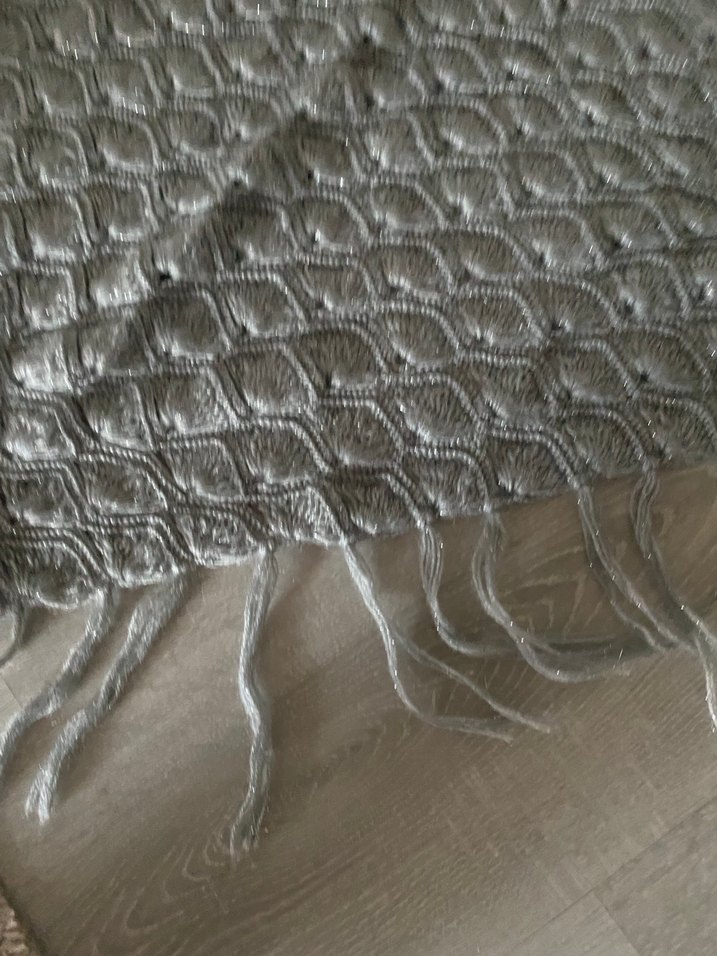 Gri Örgü Bohem Kadın Şal - Görsel 3