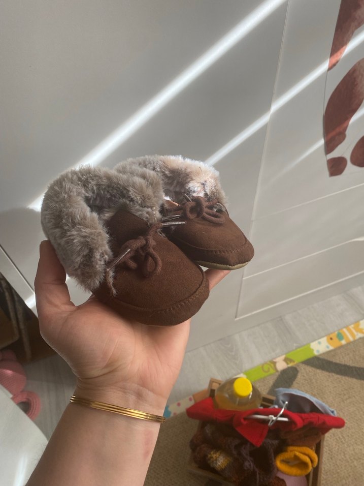 Kahverengi Kürklü Erkek Çocuk Ev Terliği - Görsel 2