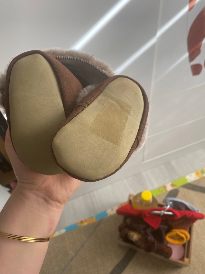 Kahverengi Kürklü Erkek Çocuk Ev Terliği - Görsel 4