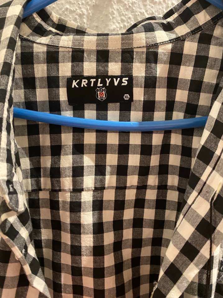 Erkek Beyaz Siyah Kareli Pamuk Gömlek - Görsel 4