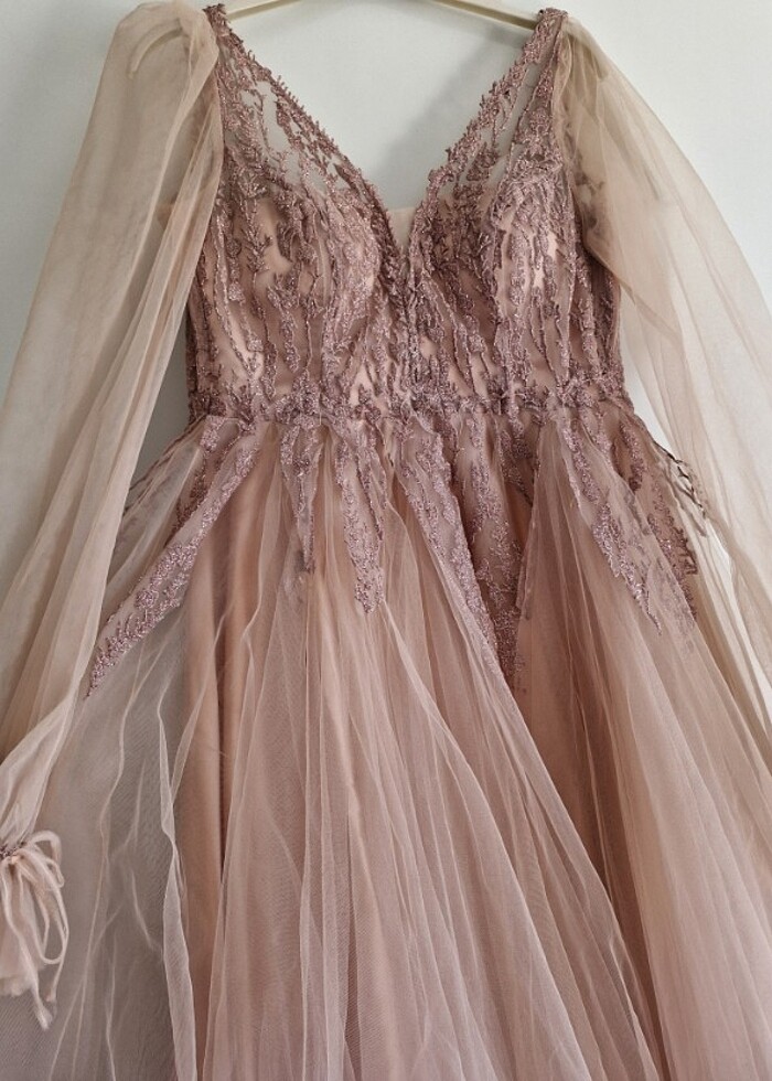 Tül Taşli Elbise - Görsel 2