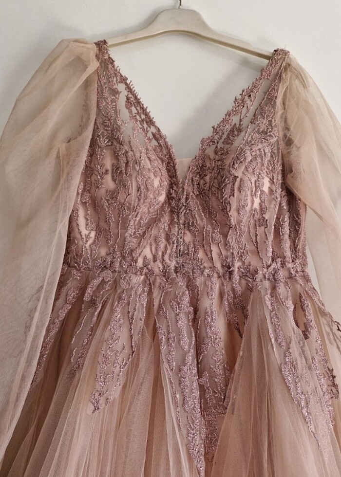 Tül Taşli Elbise - Görsel 4