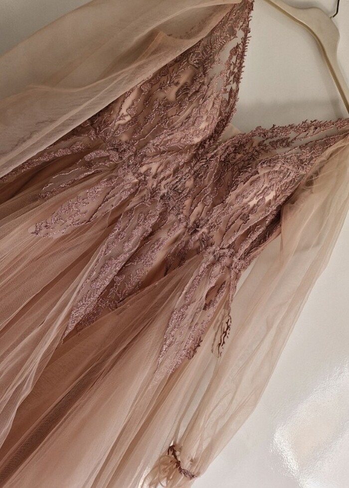 Tül Taşli Elbise - Görsel 5