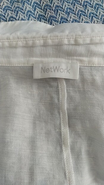 Network network beyaz keten gömlek