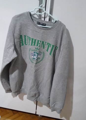 Koton Gri Oversize Uzun Kollu Sweatshirt