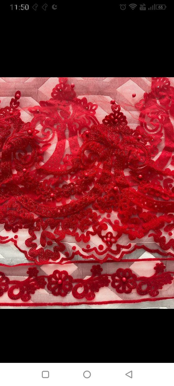 Kırmızı İşlemeli  gelin duvagı - Görsel 5