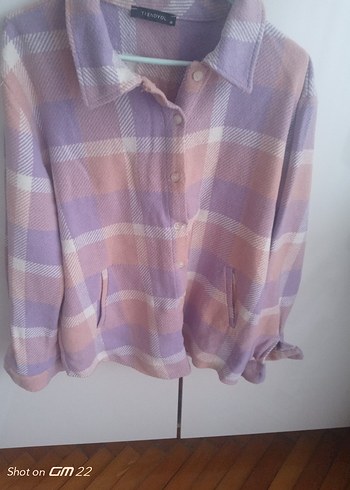 Düğmeli Pembe Ekose Kadın Gömlek - Görsel 2