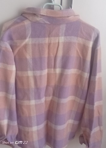 Düğmeli Pembe Ekose Kadın Gömlek - Görsel 4