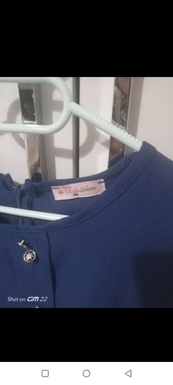 Düğmeli  mavi Tunik - Görsel 2