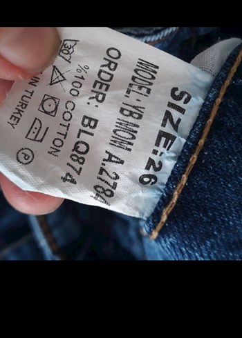 Kadın Koyu Lacivert Kemerli Denim Pantolon - Görsel 3