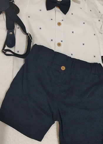 Beyaz Gömlekli Erkek Bebek Takımı - Görsel 4