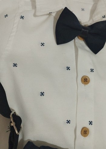 Beyaz Gömlekli Erkek Bebek Takımı - Görsel 5