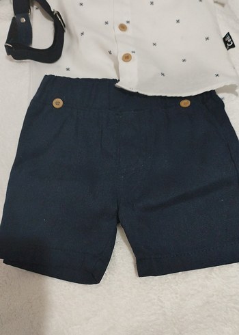 Beyaz Gömlekli Erkek Bebek Takımı - Görsel 3