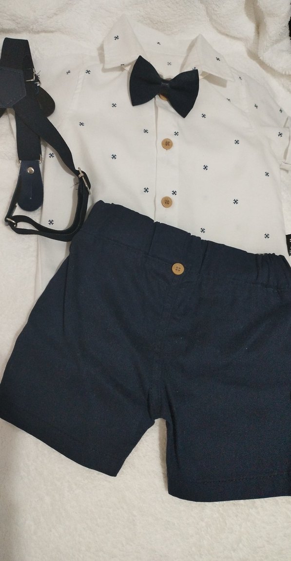 Beyaz Gömlekli Erkek Bebek Takımı - Görsel 4