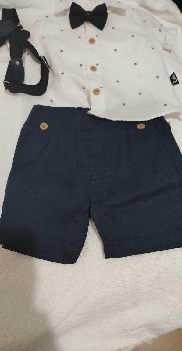 Beyaz Gömlekli Erkek Bebek Takımı - Görsel 3