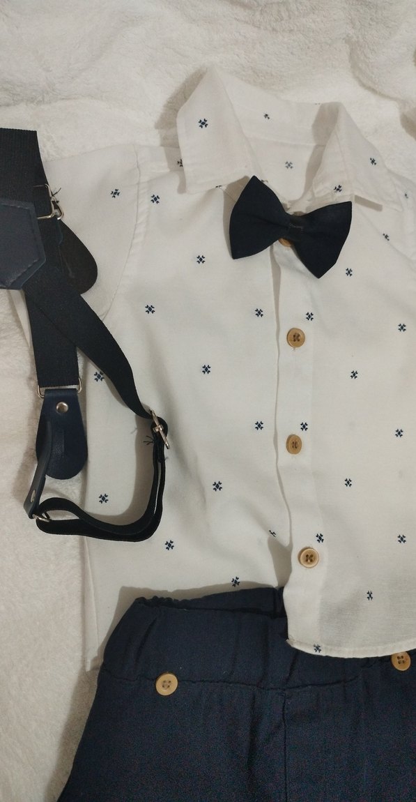 Beyaz Gömlekli Erkek Bebek Takımı - Görsel 2