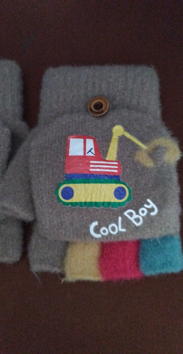 Kahverengi Parmaksız Çocuk Eldiven - Görsel 2