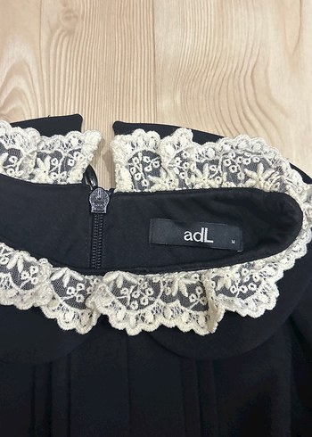 Adil Işık Dantelli Siyah Gotik Midi Elbise