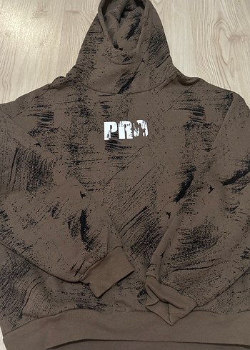 Mavi Jeans Pro Yazili Kahverengi Kapusonlu Sweatshirt