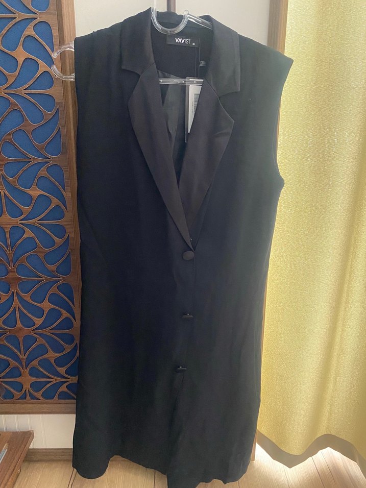 Siyah Düğmeli Ceket Elbise - Görsel 2