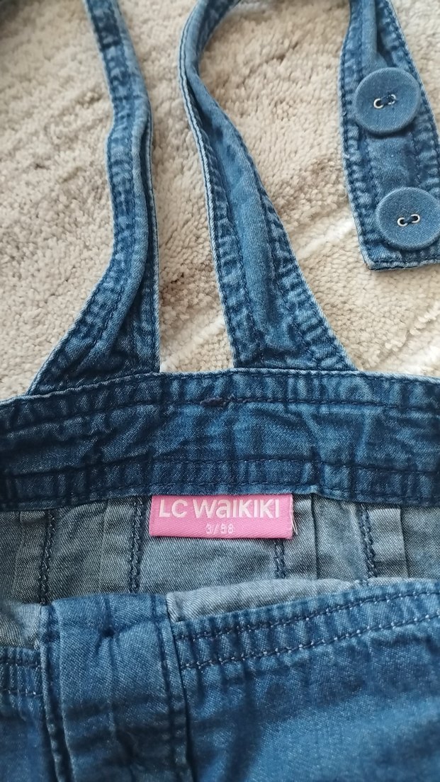 Kız Çocuk Kot Elbise, Kolsuz, Düğmeli ikili fiyattir - Görsel 4