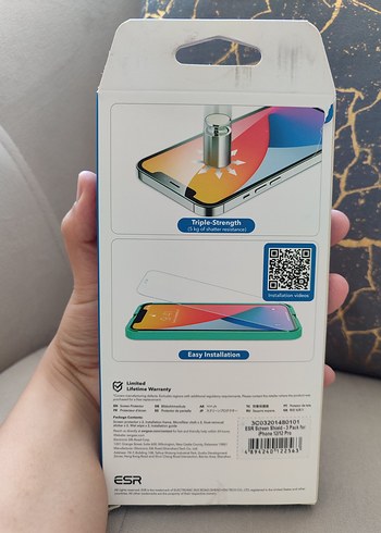 ESR iPhone 12/12 Pro Temperli Cam Ekran Koruyucu 2'li - Görsel 2