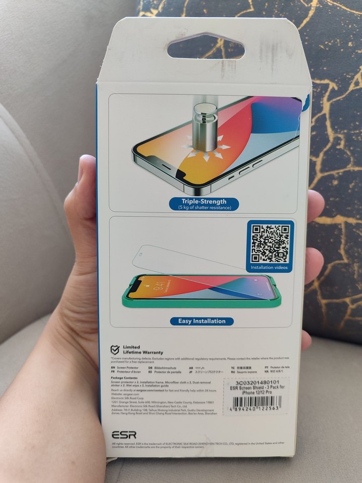 ESR iPhone 12/12 Pro Temperli Cam Ekran Koruyucu 2'li - Görsel 2