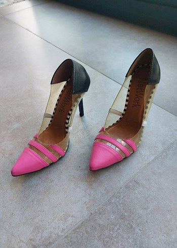 37 Beden çeşitli Renk Renkli Zebra Desenli Tokalı Stiletto