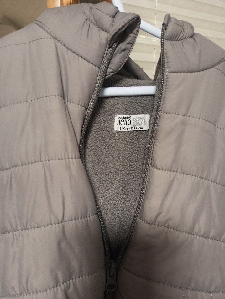 Gri Erkek Çocuk Fermuarlı Mont - Görsel 2