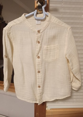 Beyaz Erkek Çocuk Keten Gömlek - Görsel 3