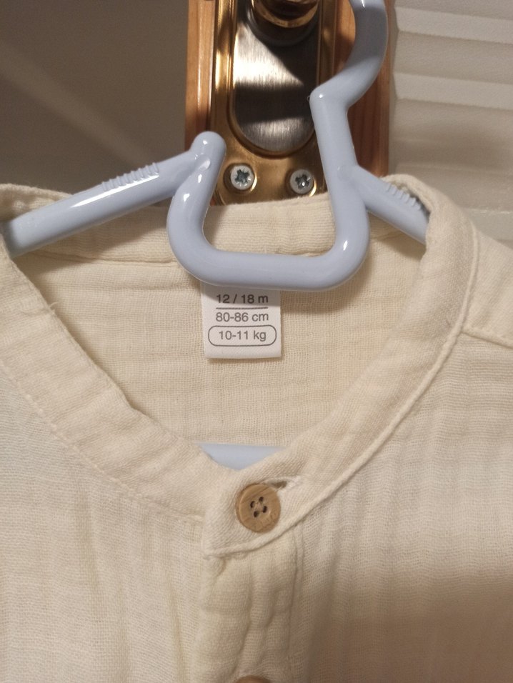 Beyaz Erkek Çocuk Keten Gömlek - Görsel 4