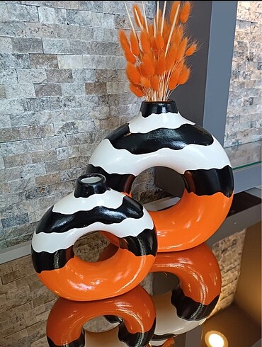 Ikea Zebra desen donut halka vazo