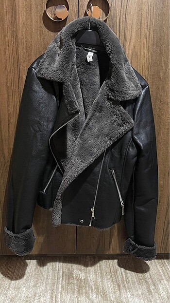 l Beden siyah Renk Mango biker mont