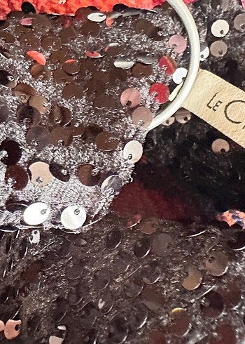 Uzun Kollu Siyah Payetli Abiye Elbise - Görsel 3