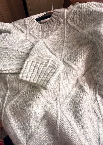 Gri Örgü Kadın Kazak - Görsel 3